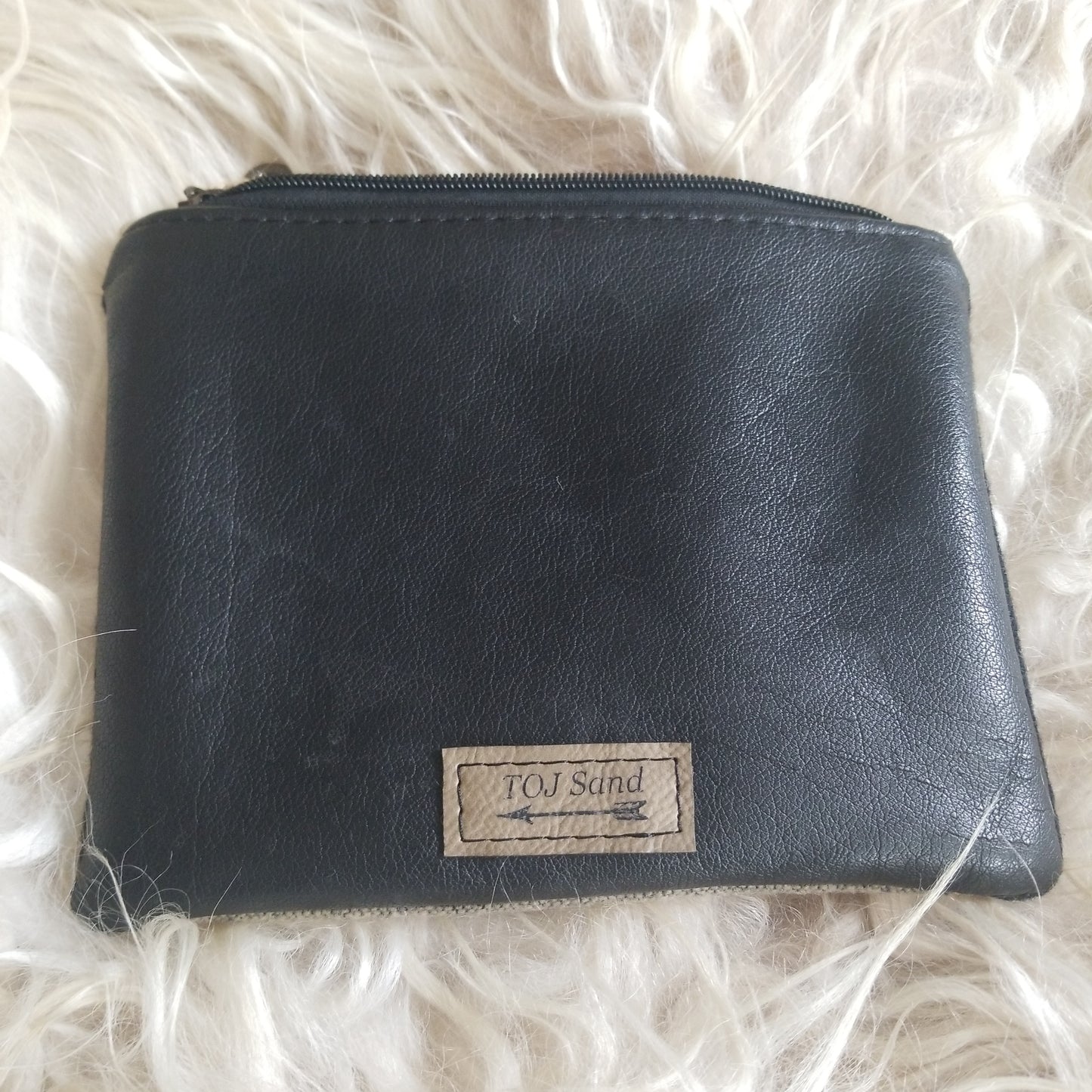 Harding Black/Tan Zipper Pouch