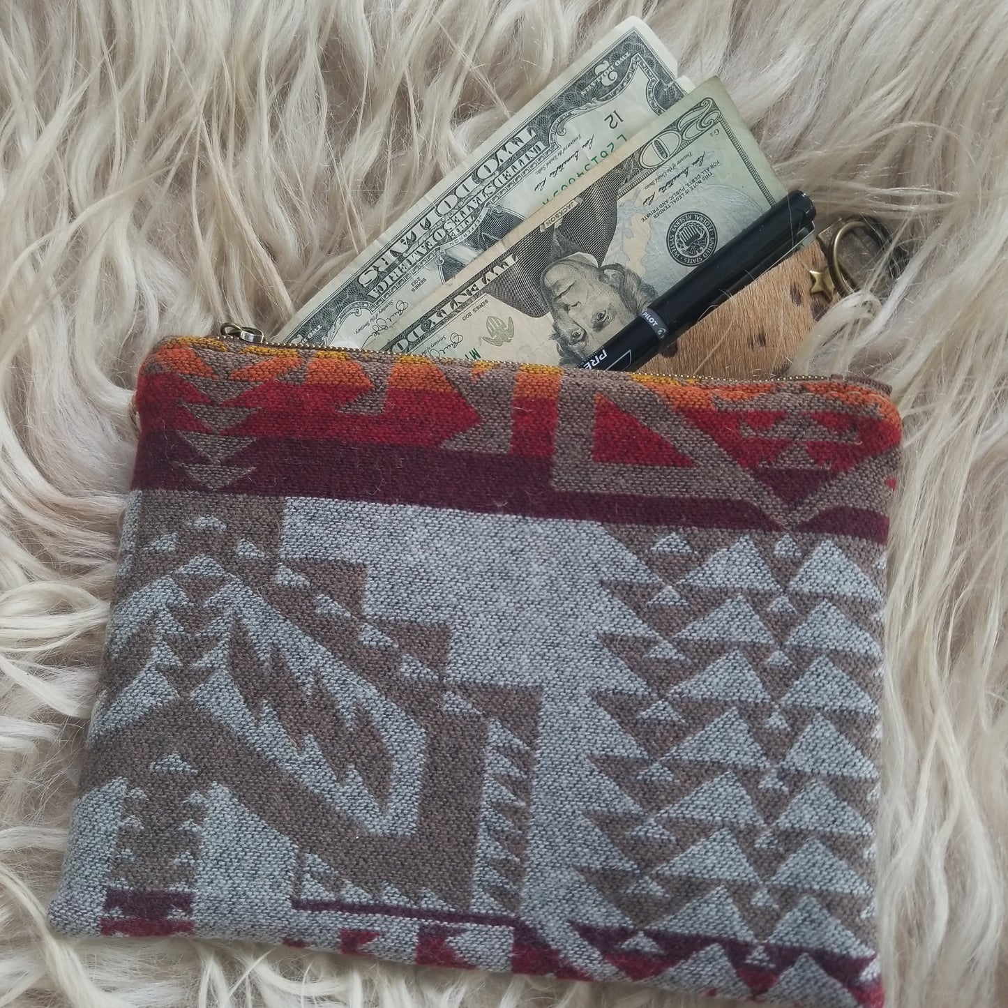 Khaki Trail Zipper Pouch