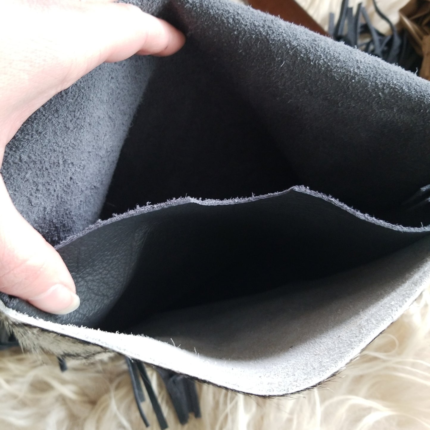 Cowhide Fringe Purse