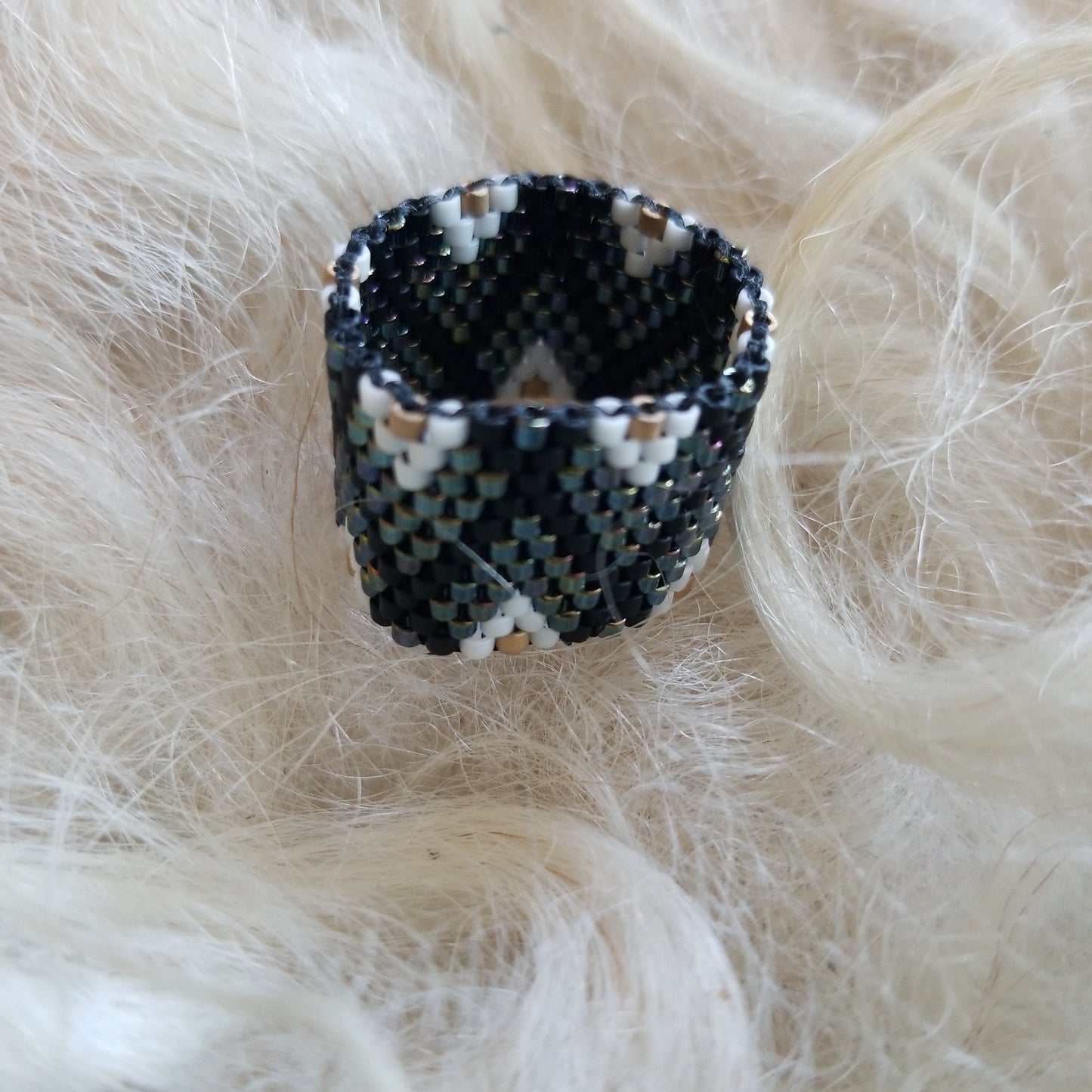 Aztec Beaded Ring