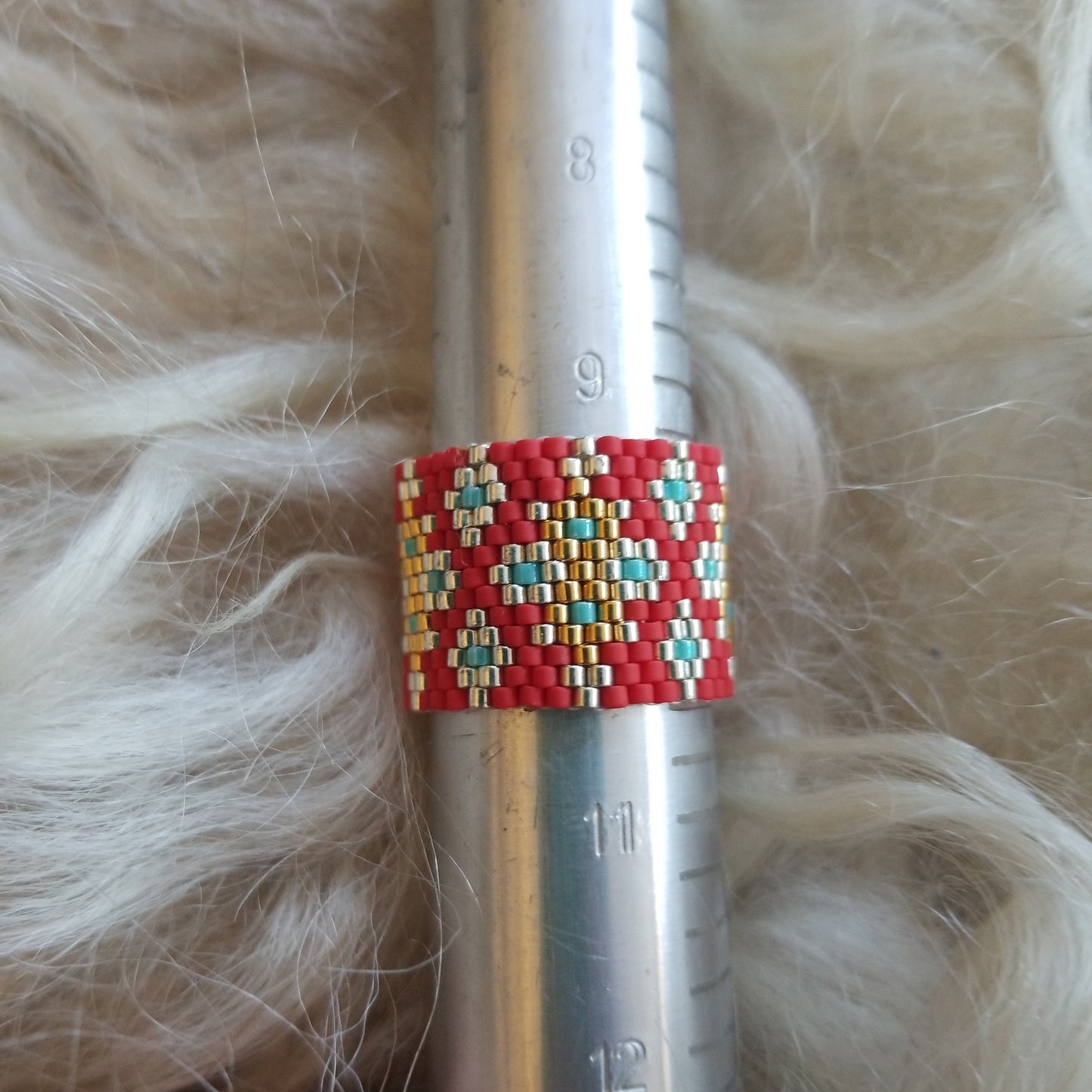 Aztec Beaded Ring