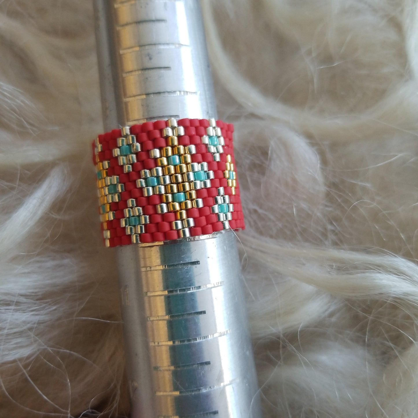 Aztec Beaded Ring
