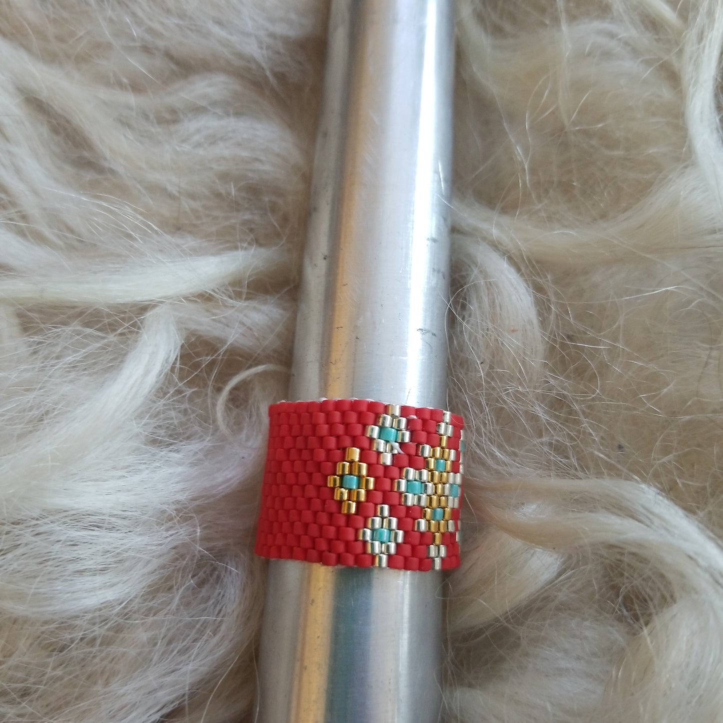 Aztec Beaded Ring