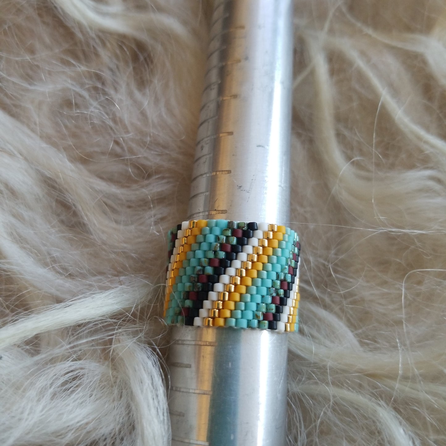 Seafoam Beaded Ring
