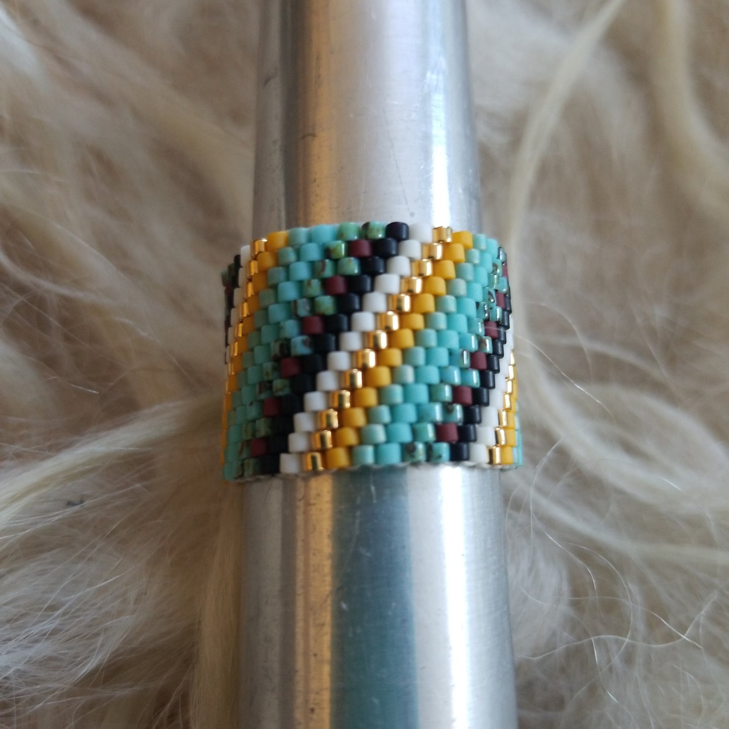 Seafoam Beaded Ring