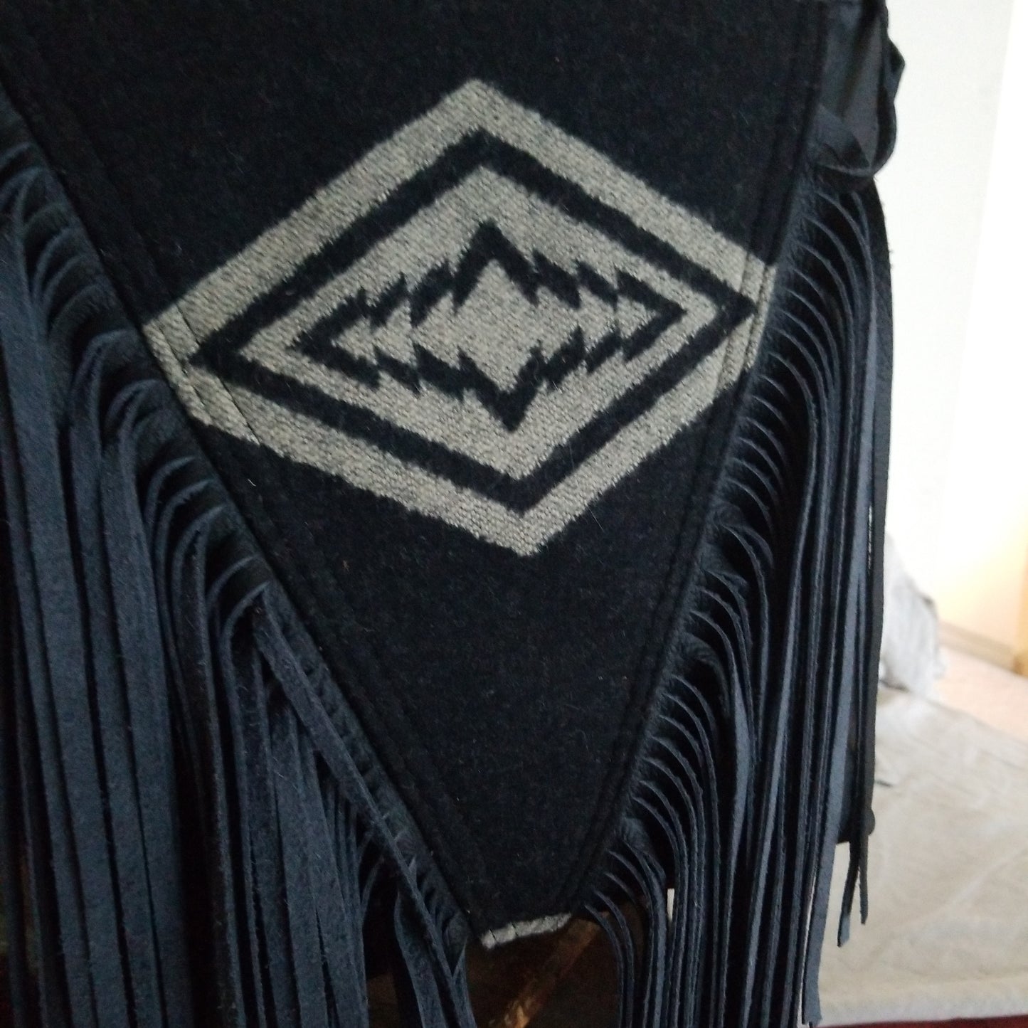 Harding Black/Tan Fringe Purse
