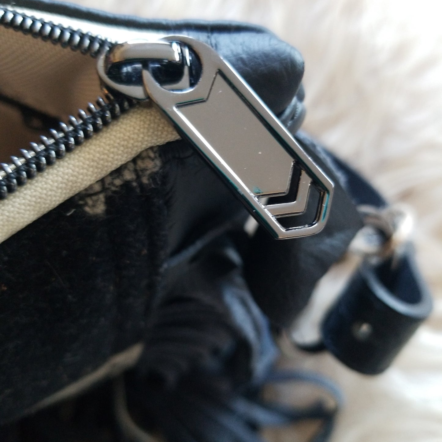 Harding Black/Tan Fringe Purse