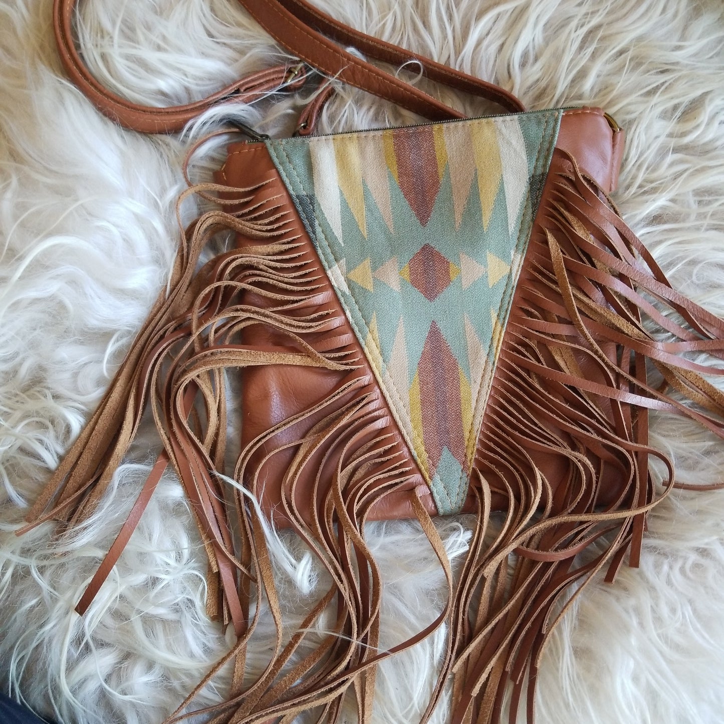 Harding Sage Fringe Purse