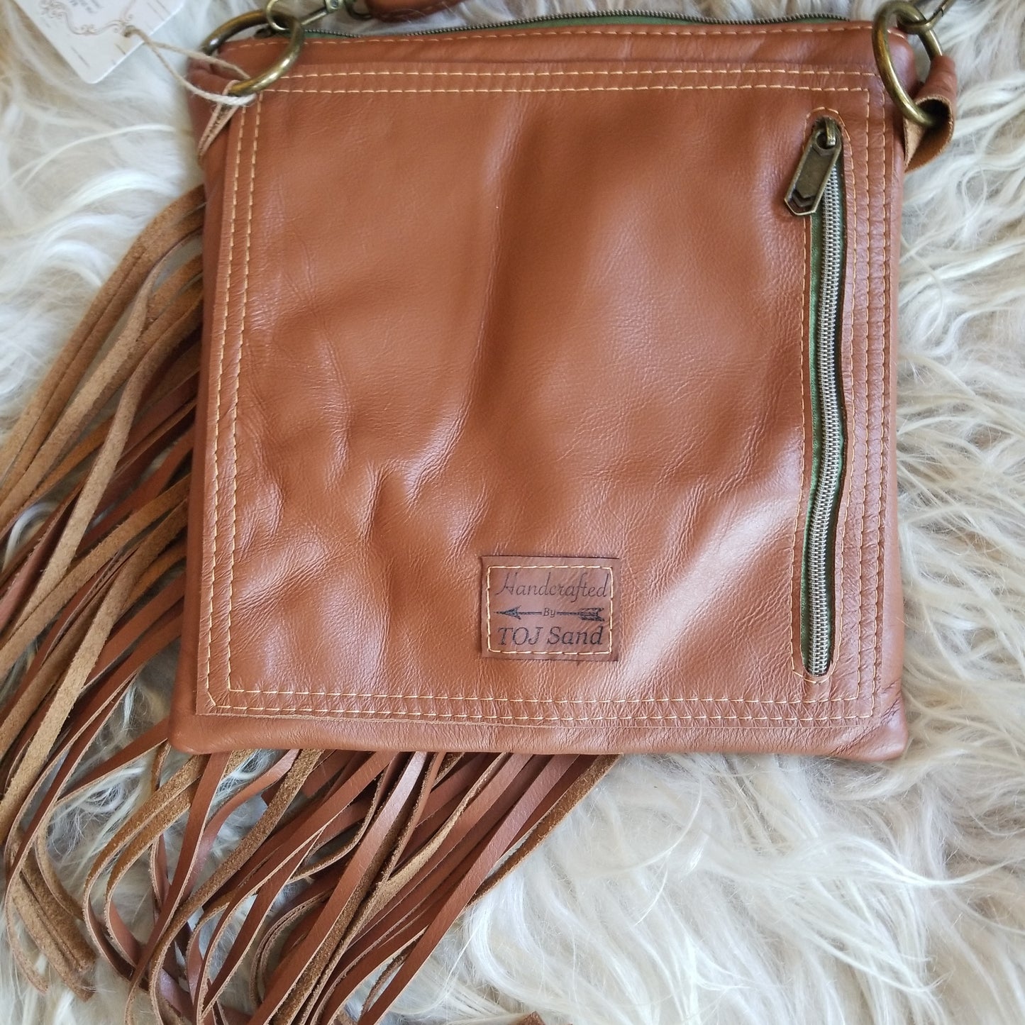 Harding Sage Fringe Purse