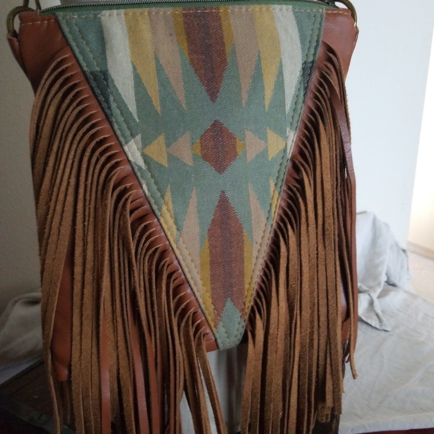 Harding Sage Fringe Purse