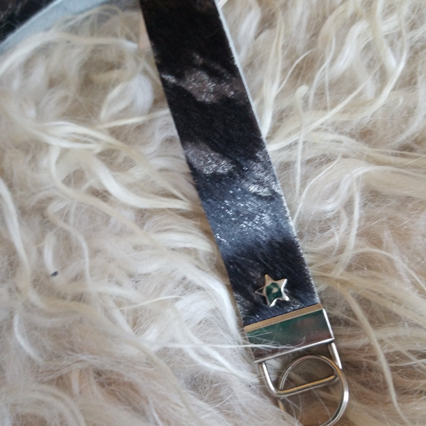 Black Acid Wash Key Fob