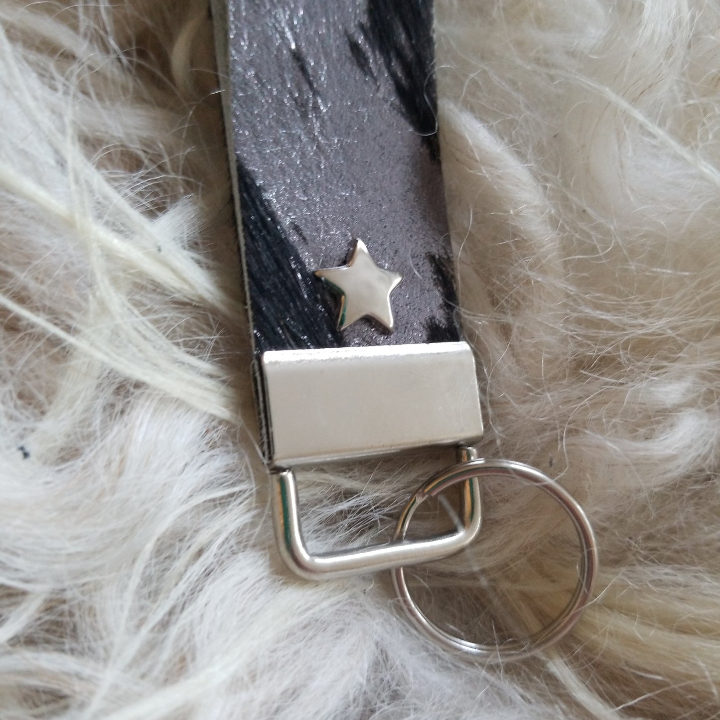 Black Acid Wash Key Fob