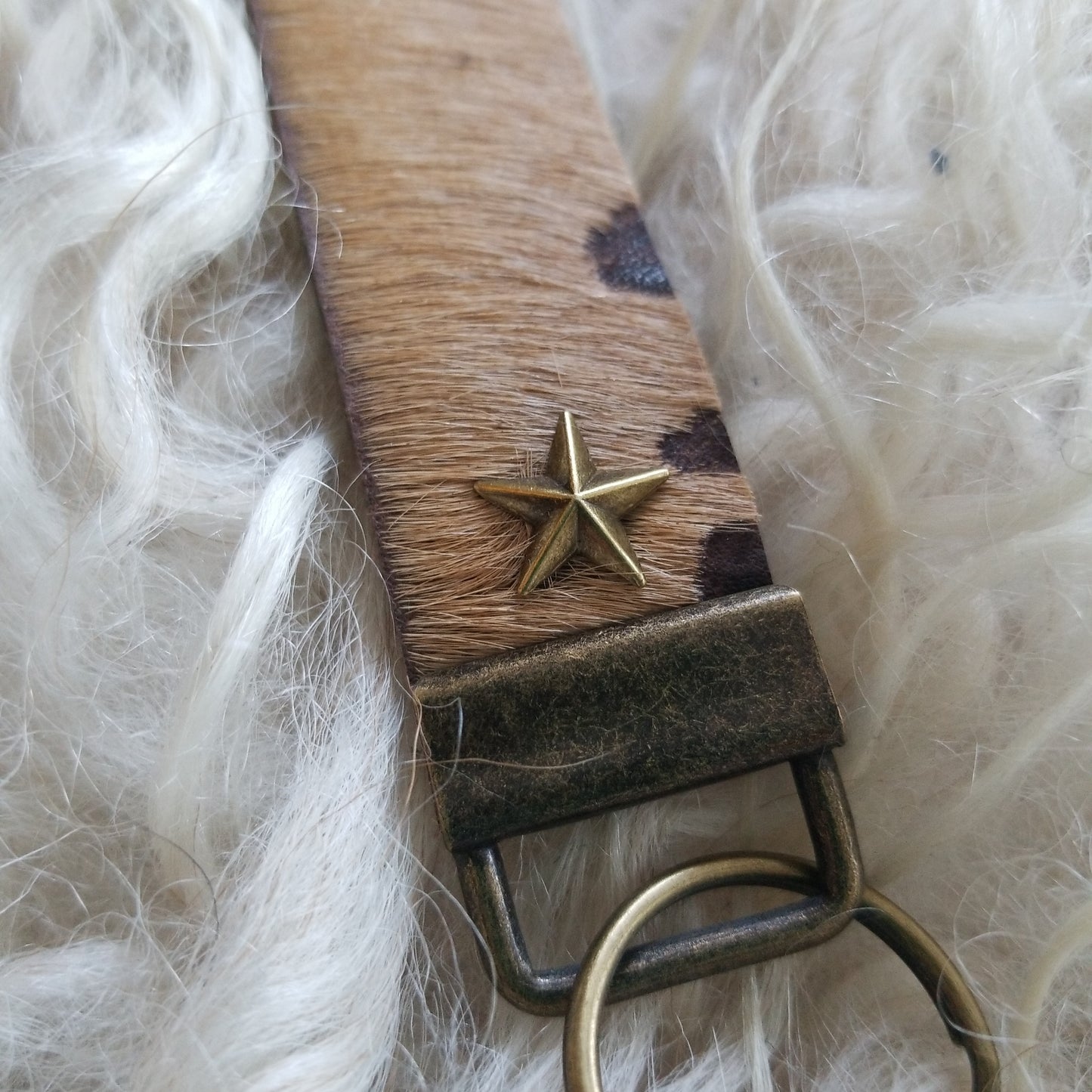 Tan Acid Wash Key Fob