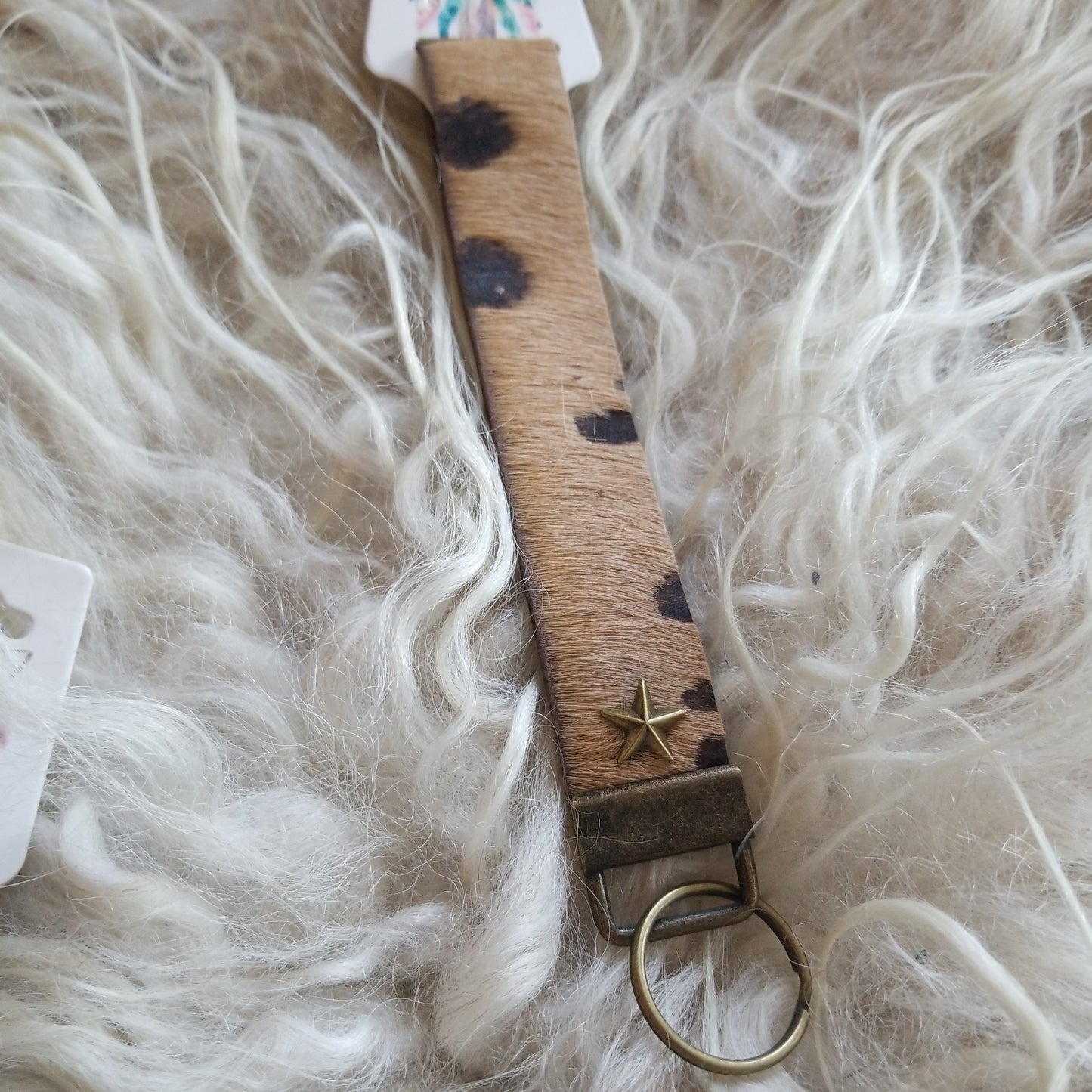 Tan Acid Wash Key Fob