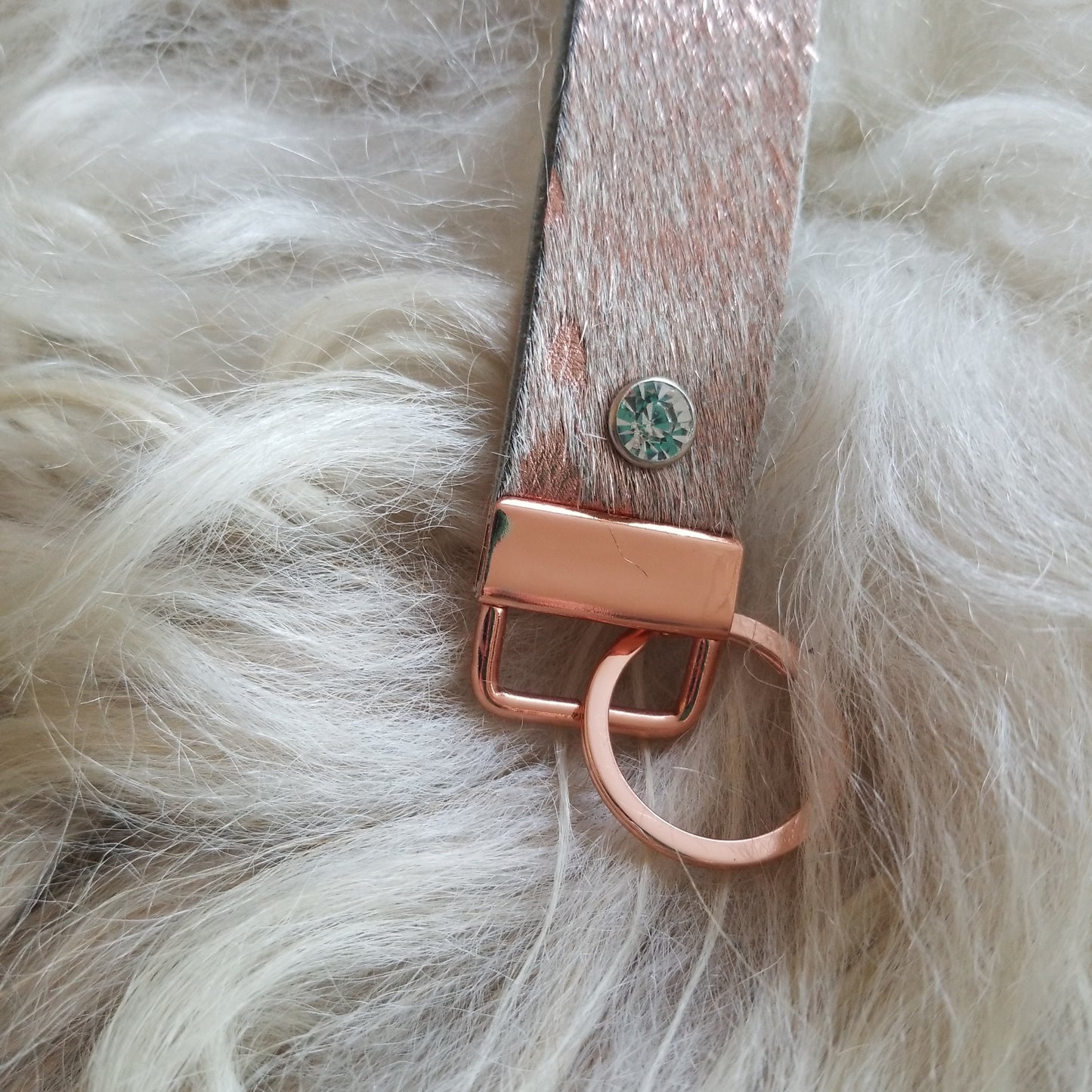 Rose Gold Acid Wash Key Fob