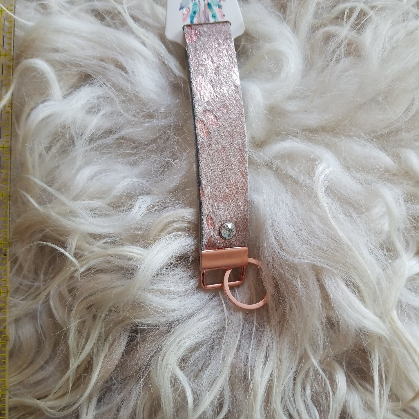 Rose Gold Acid Wash Key Fob