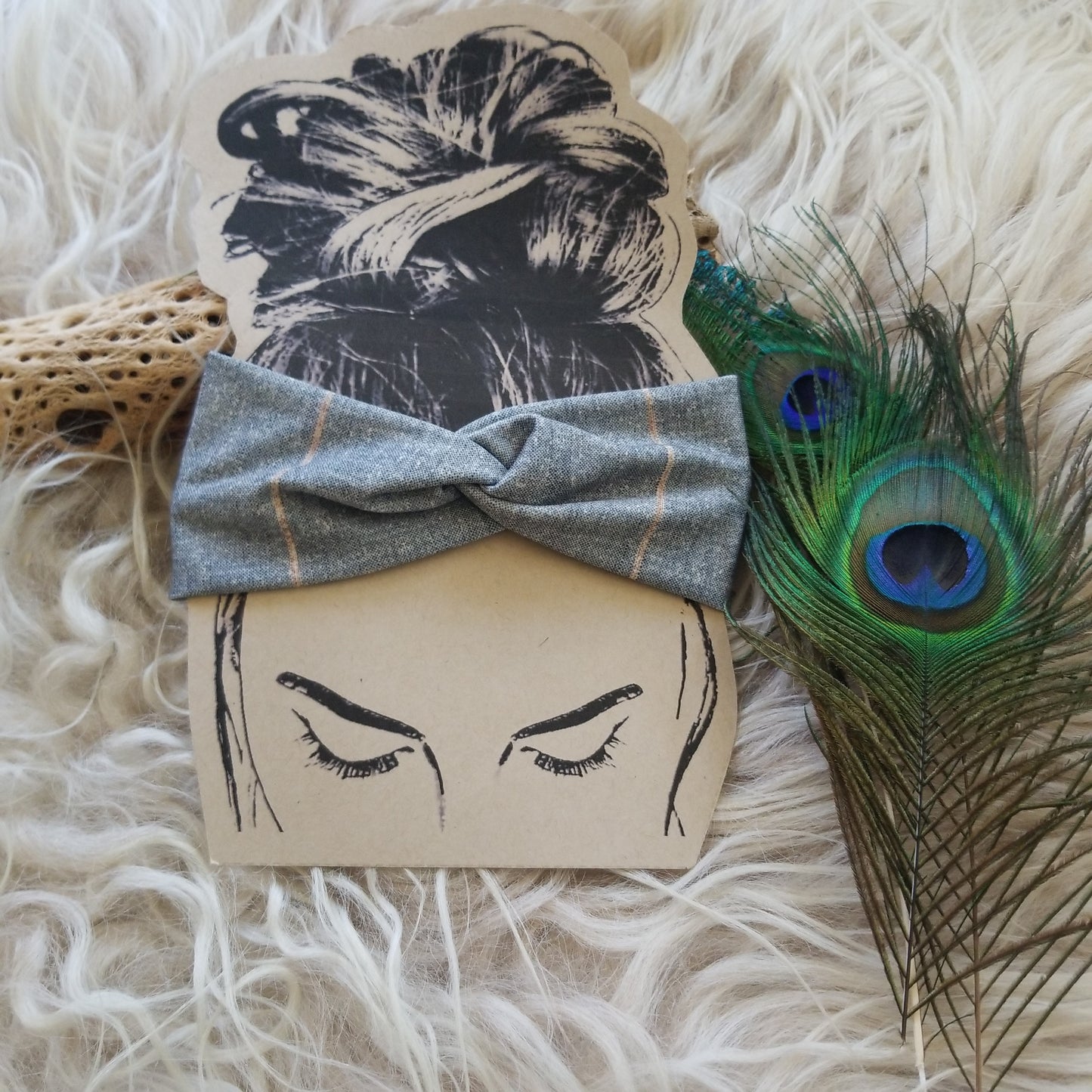 Grey Stripe Toddler Headband