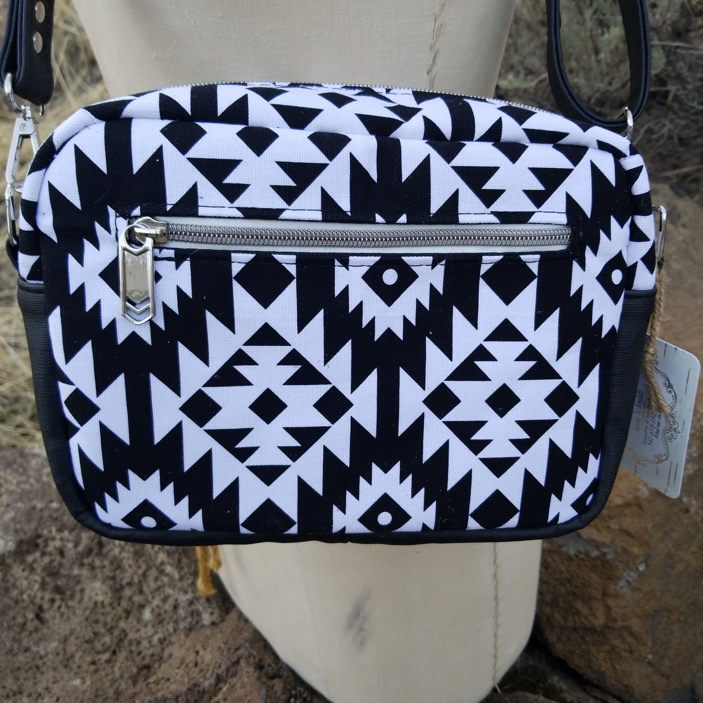 Black and White Aztec Handbag