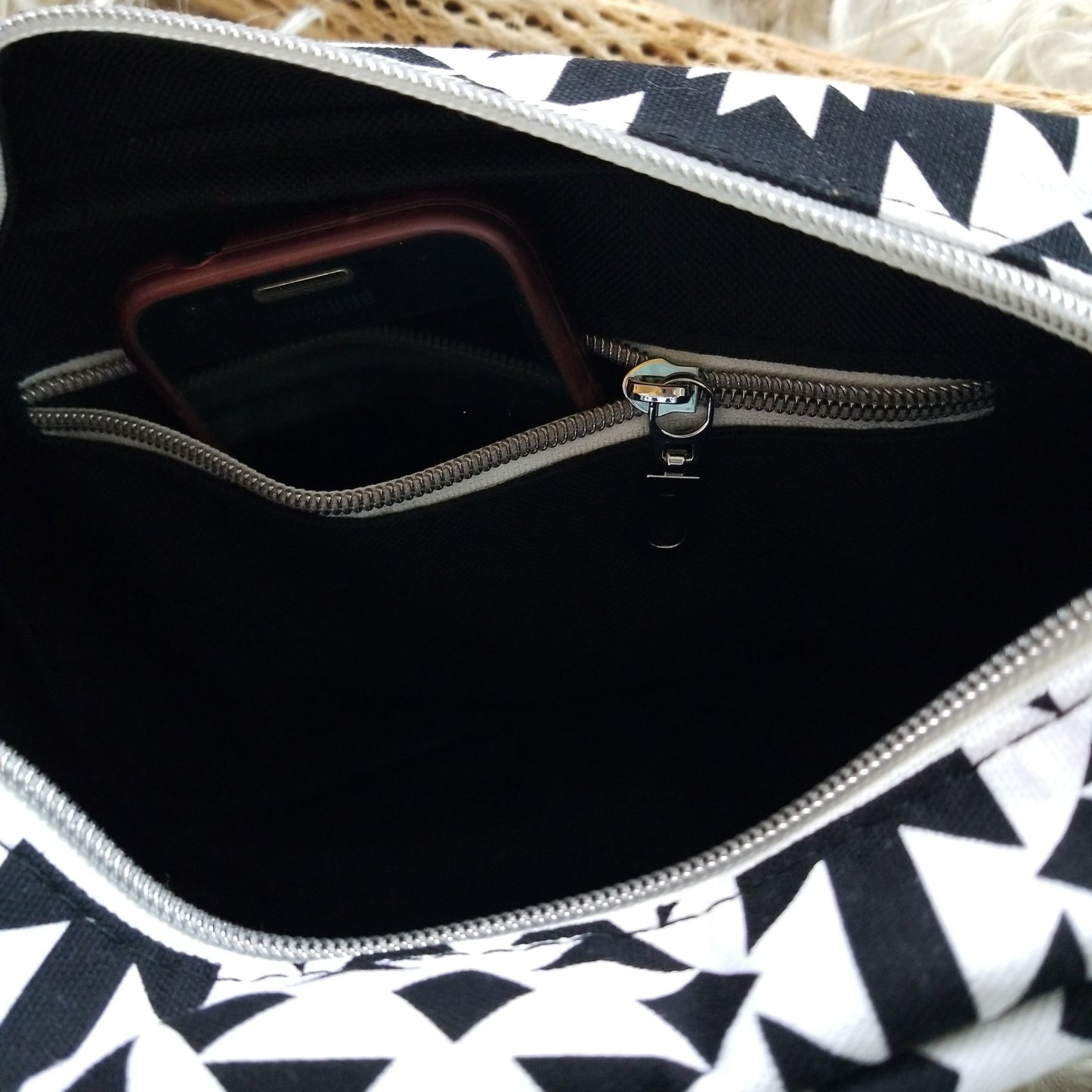 Black and White Aztec Handbag