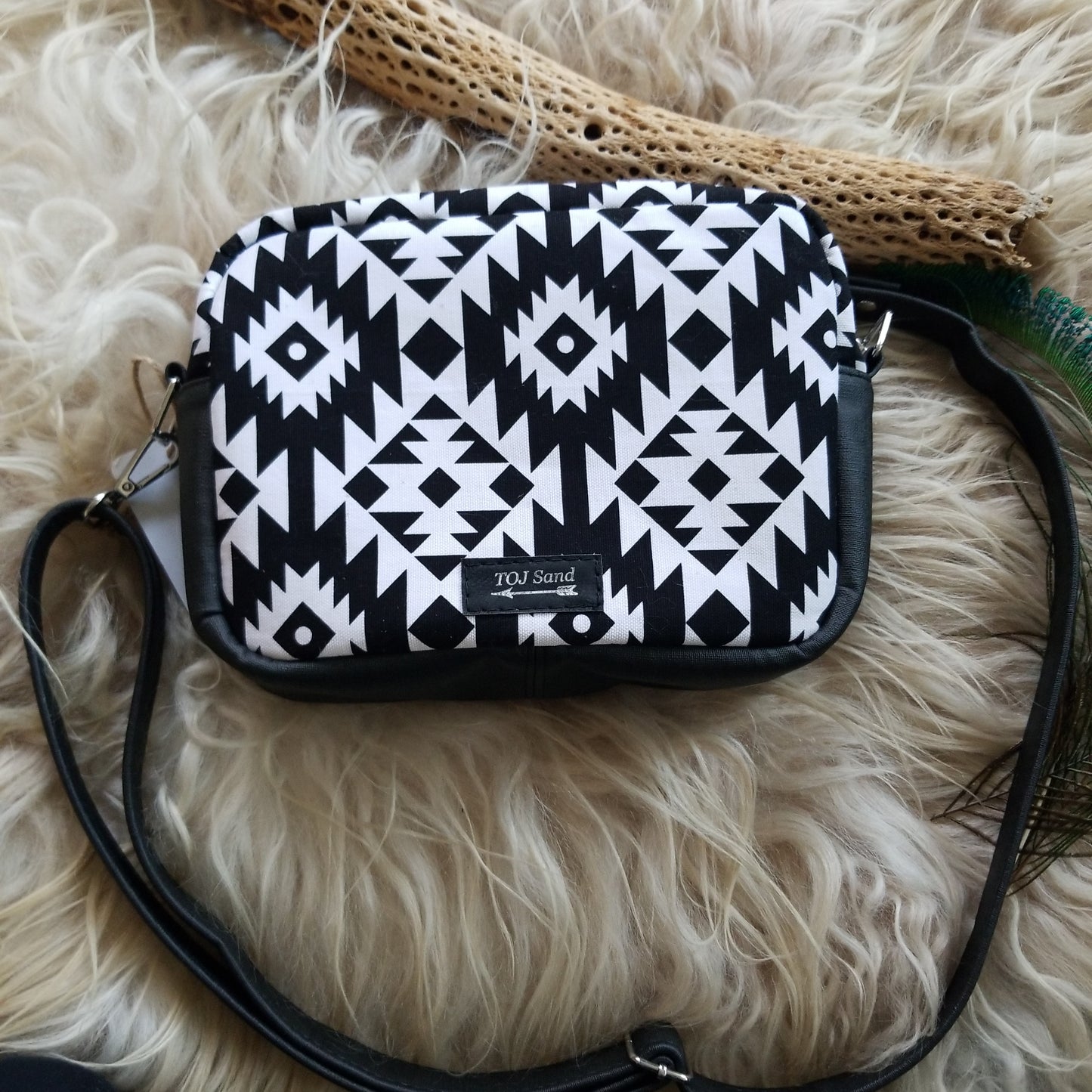Black and White Aztec Handbag