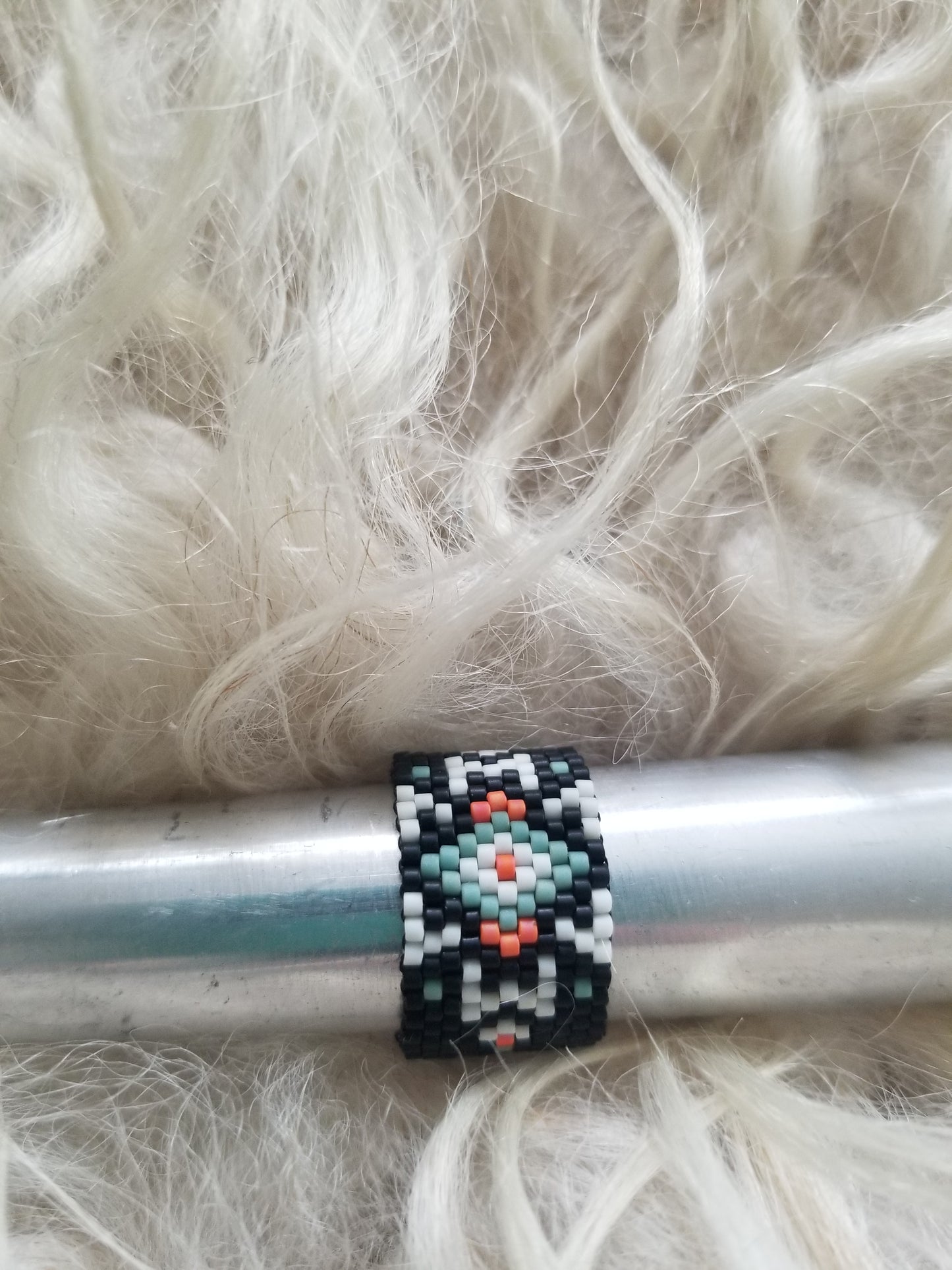 Aztec beaded ring