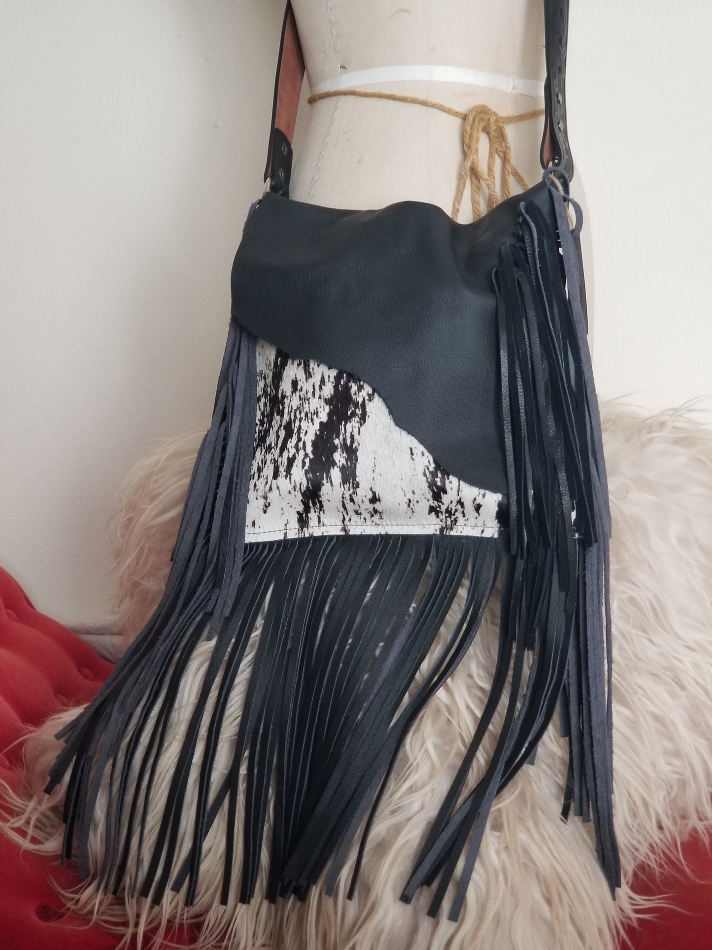 Cowhide Fringe Purse