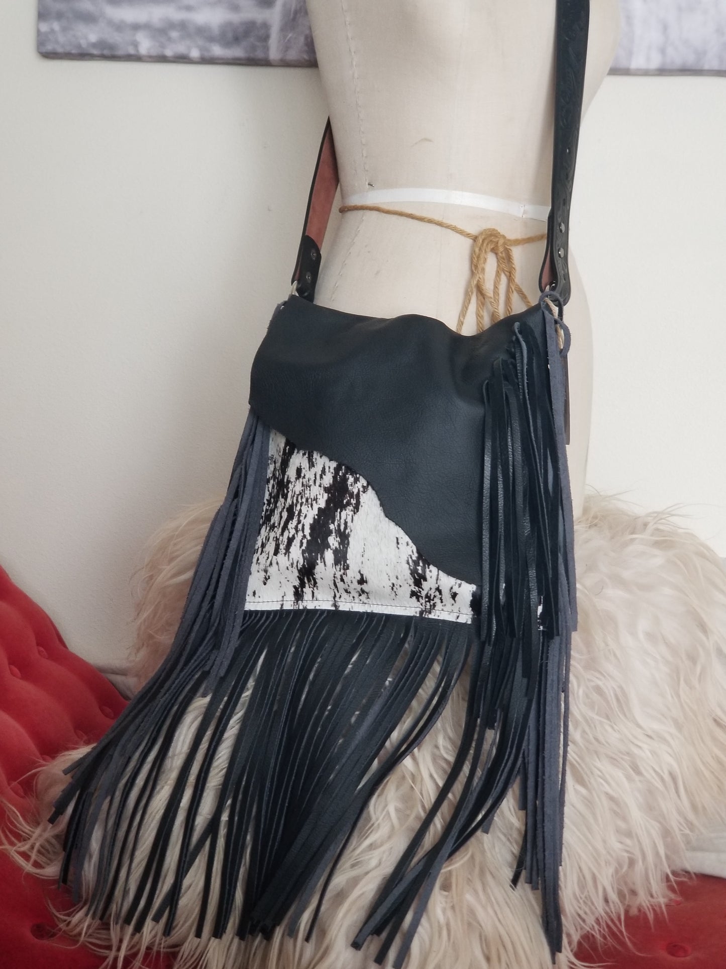 Cowhide Fringe Purse