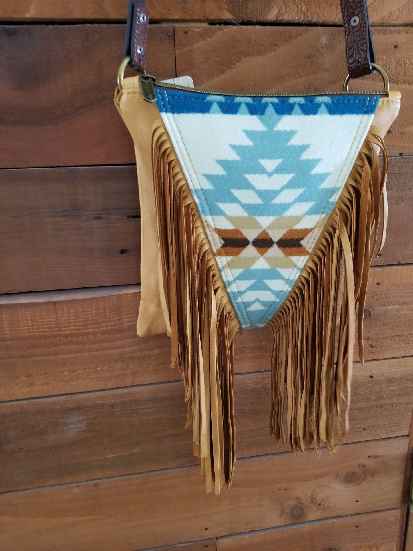 Rancho Arroyo Aqua Fringe Purse