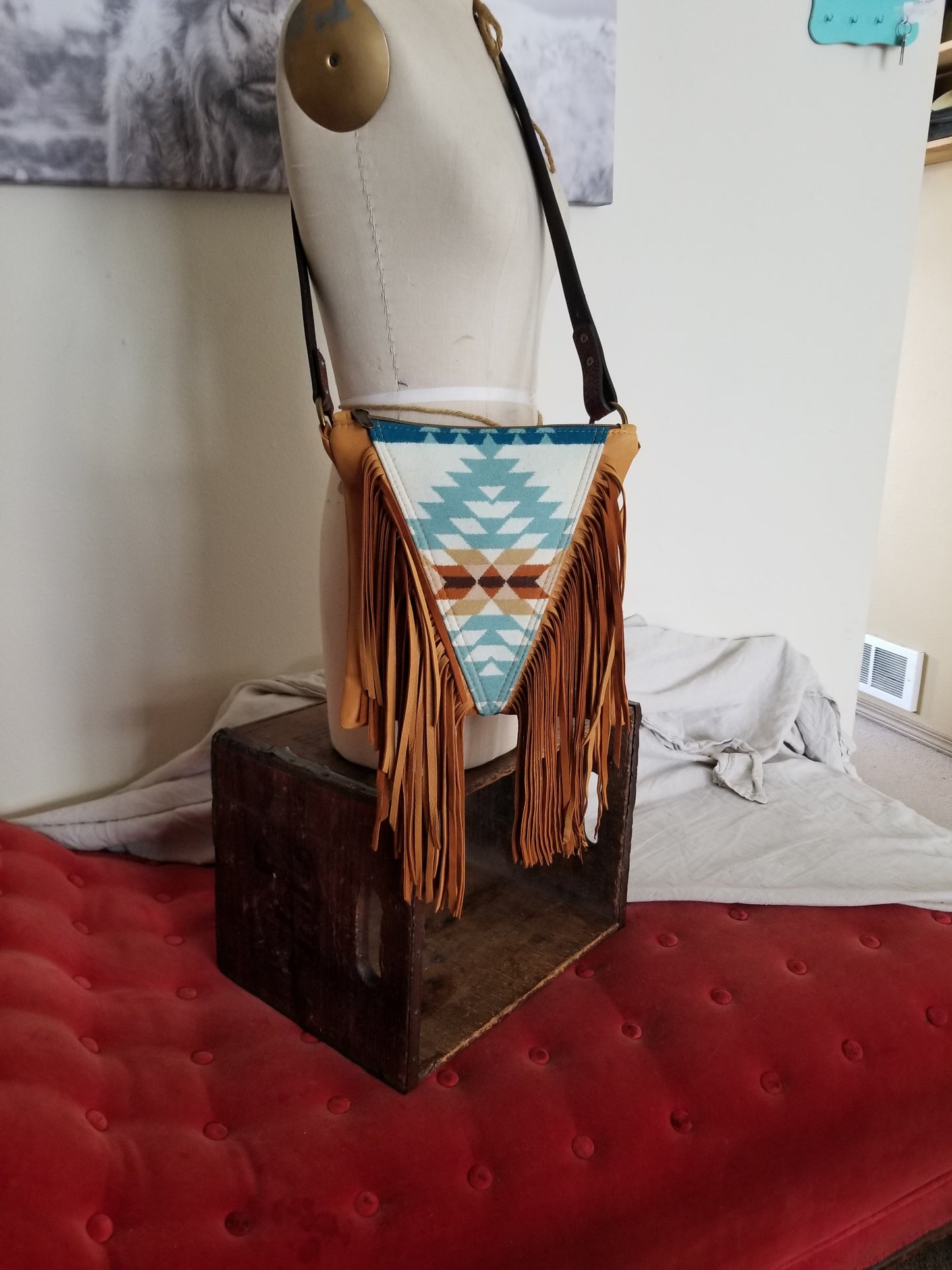 Rancho Arroyo Aqua Fringe Purse