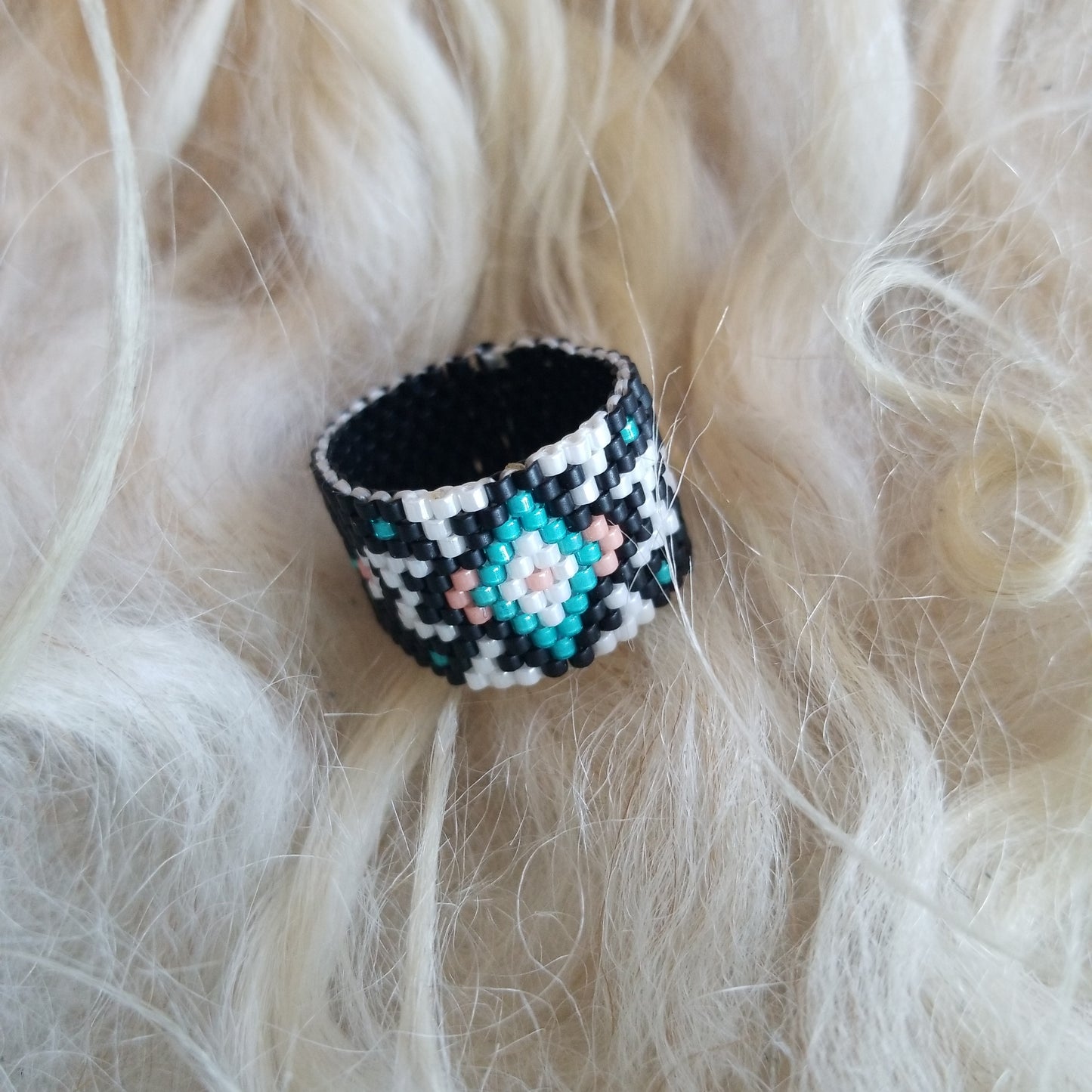 Aztec Beaded Ring