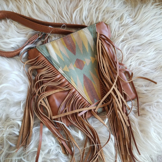 Harding Sage Fringe Purse