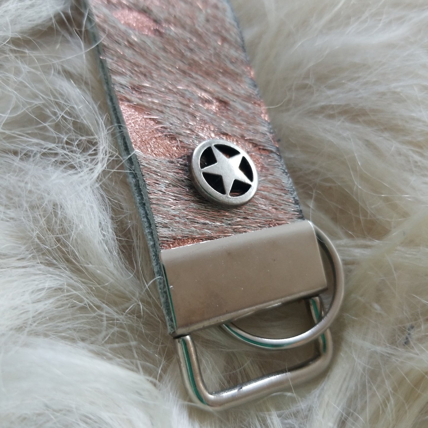 Rose Gold Acid Wash Key Fob