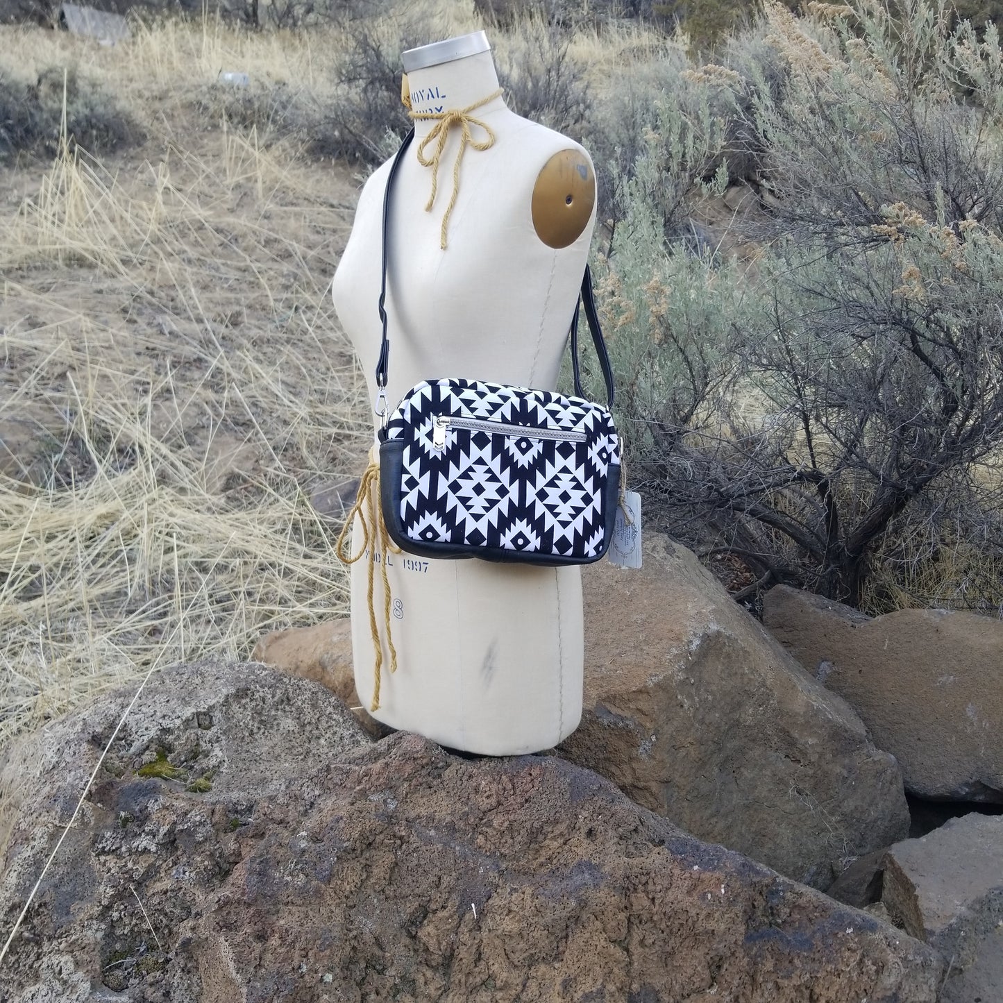 Black and White Aztec Handbag