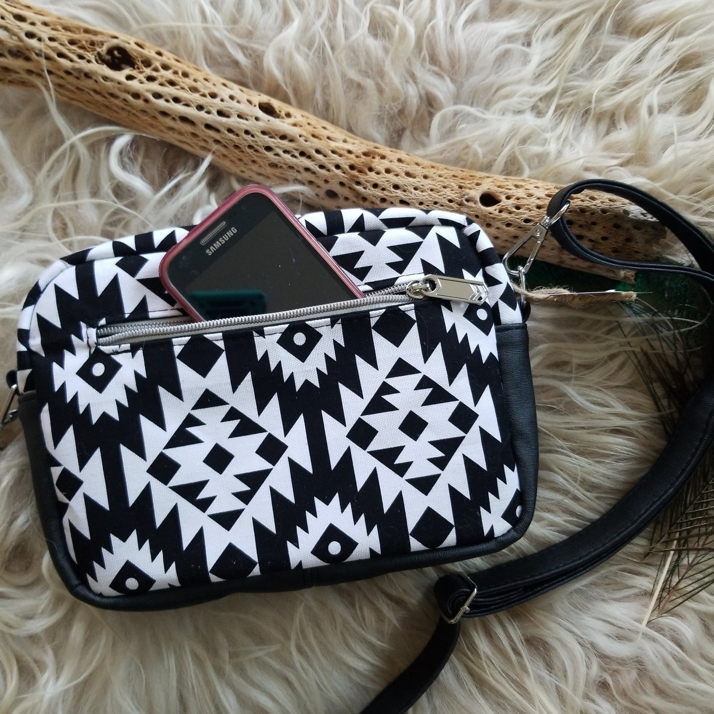 Black and White Aztec Handbag