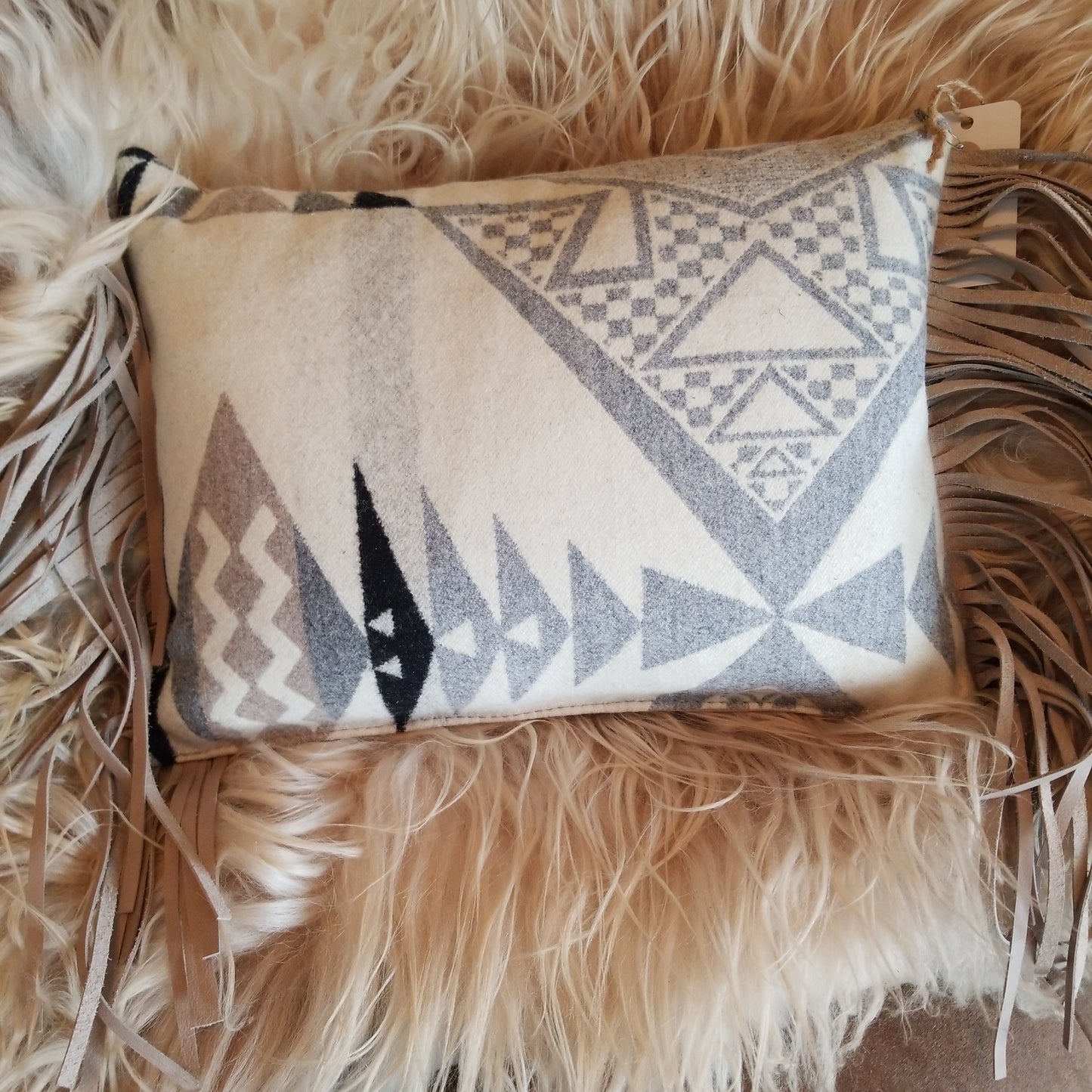 Diamond Ridge Fringe Pillow