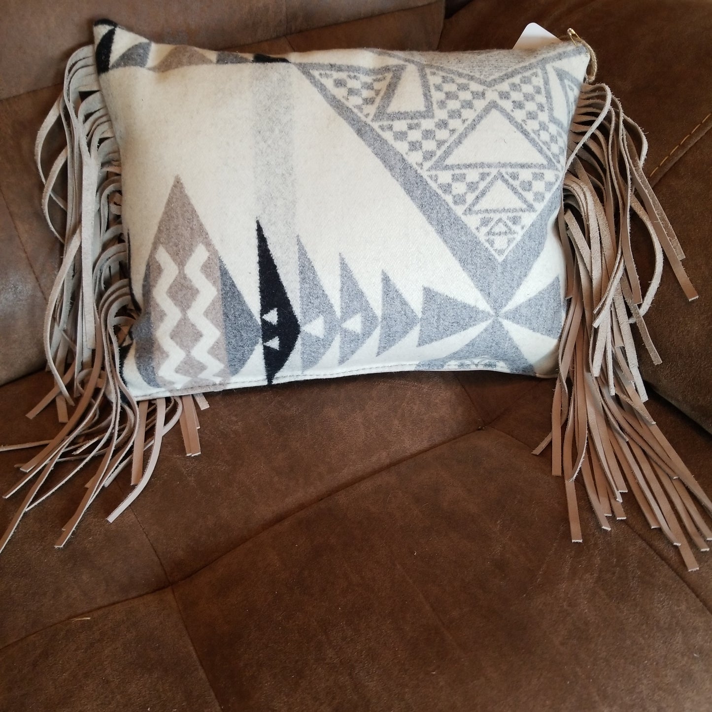 Diamond Ridge Fringe Pillow