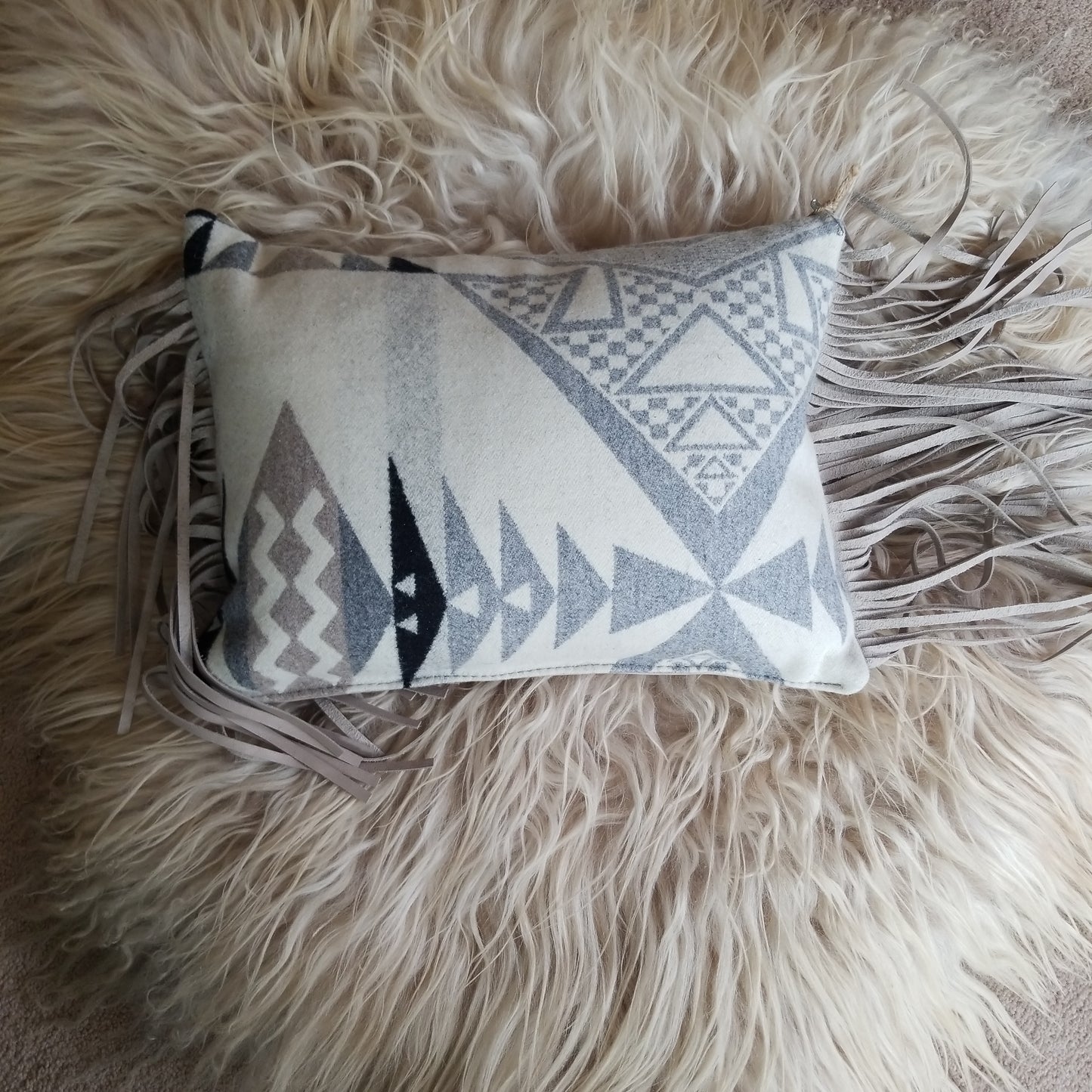 Diamond Ridge Fringe Pillow