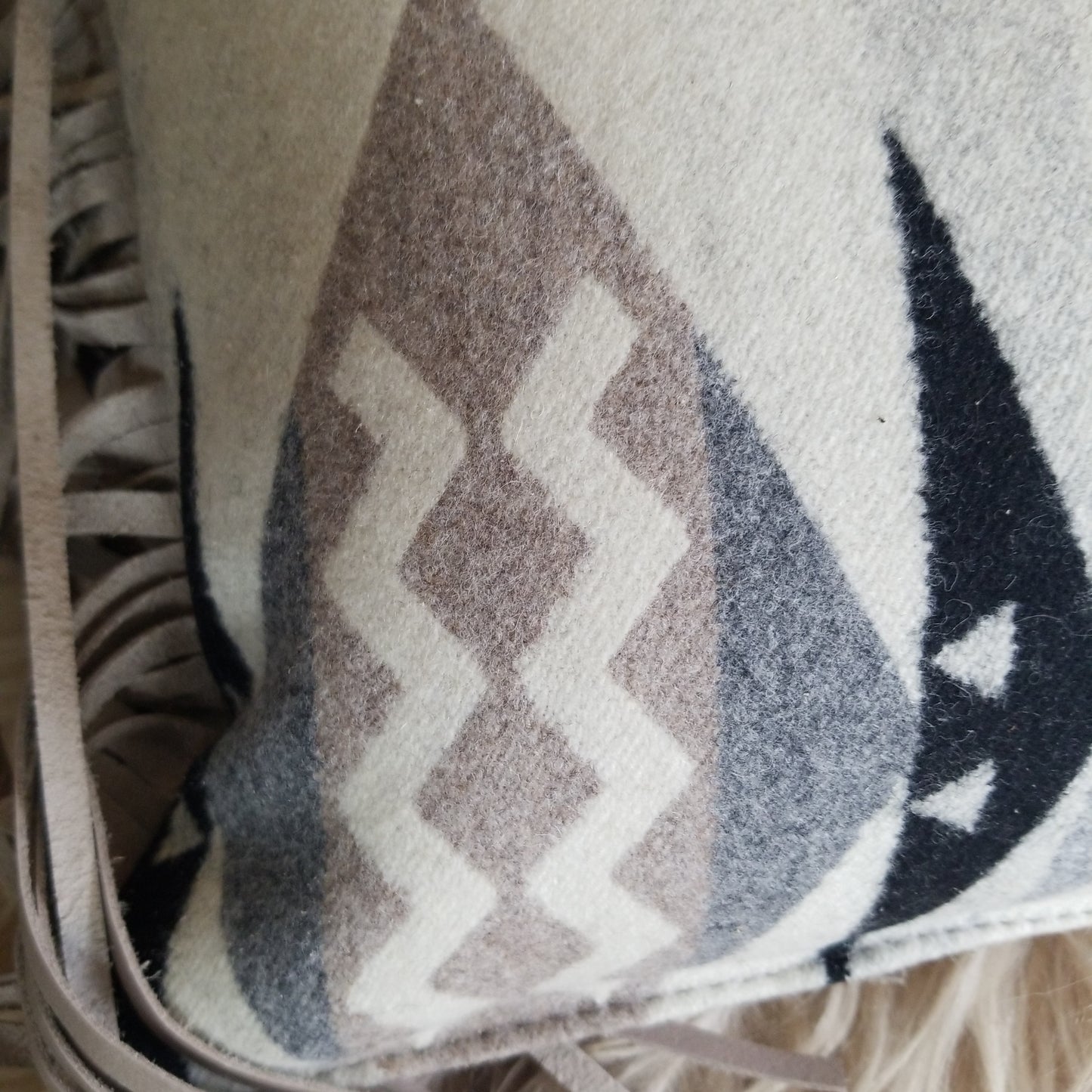 Diamond Ridge Fringe Pillow