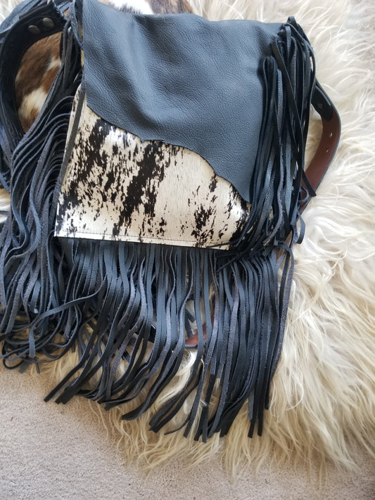 Cowhide Fringe Purse