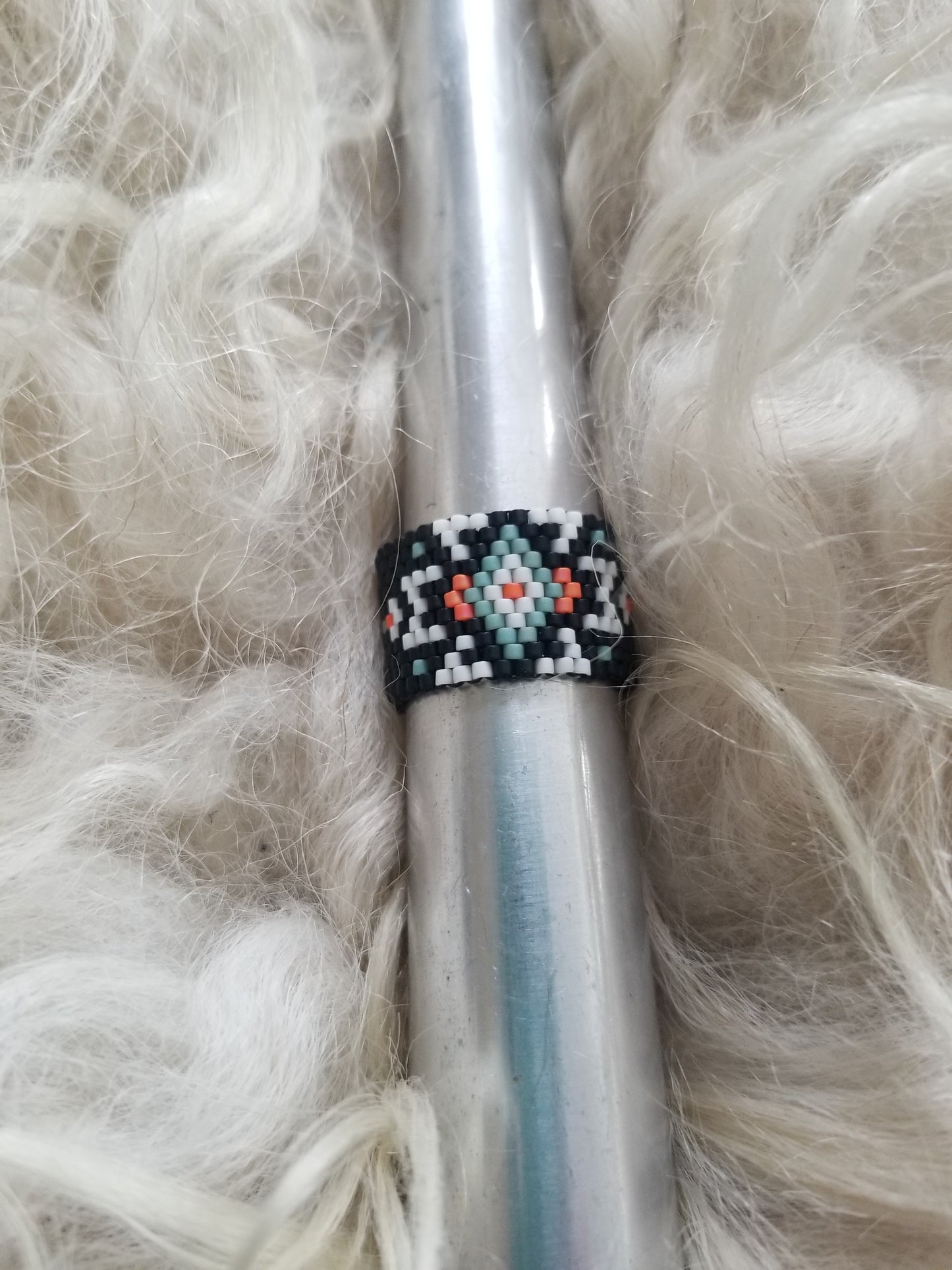 Aztec beaded ring